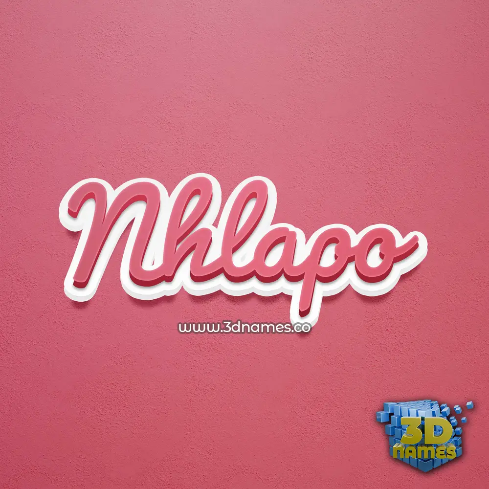 nhlapo in Red Scribble style - 3D name wallpaper