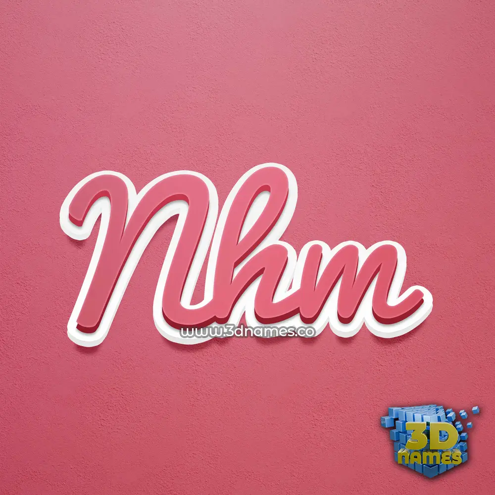 nhm in Red Scribble style - 3D name wallpaper