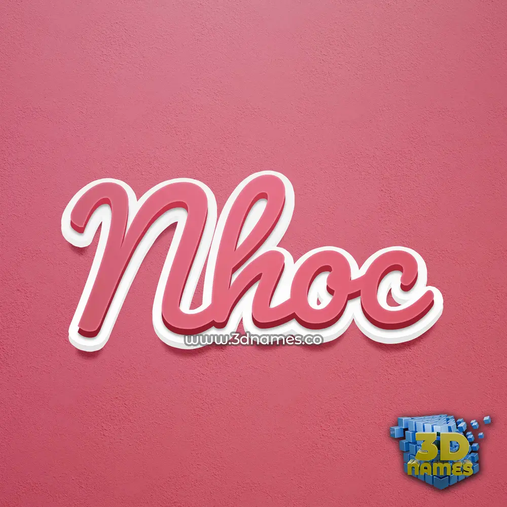 nhoc in Red Scribble style - 3D name wallpaper
