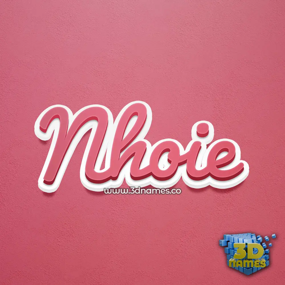 nhoie in Red Scribble style - 3D name wallpaper
