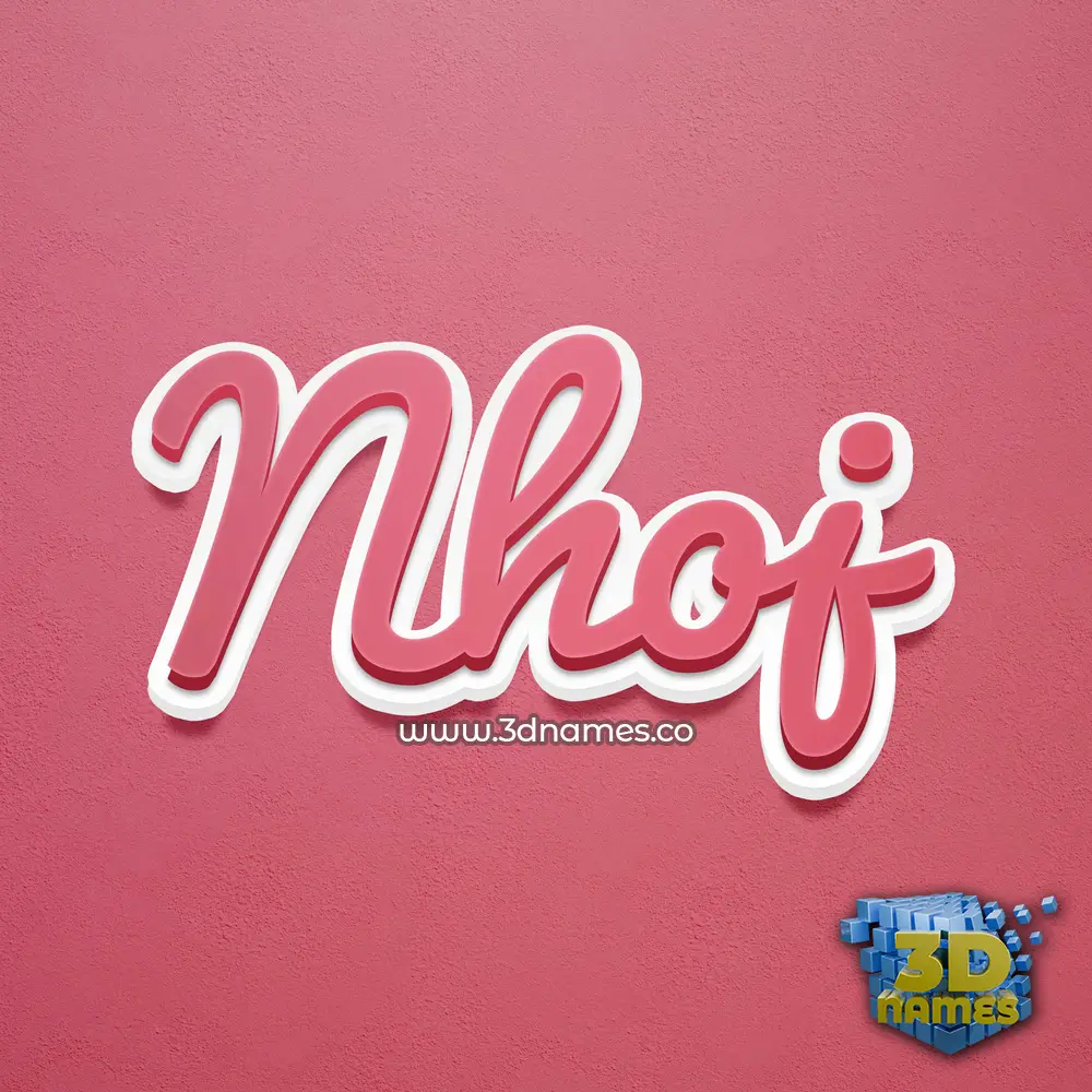 nhoj in Red Scribble style - 3D name wallpaper