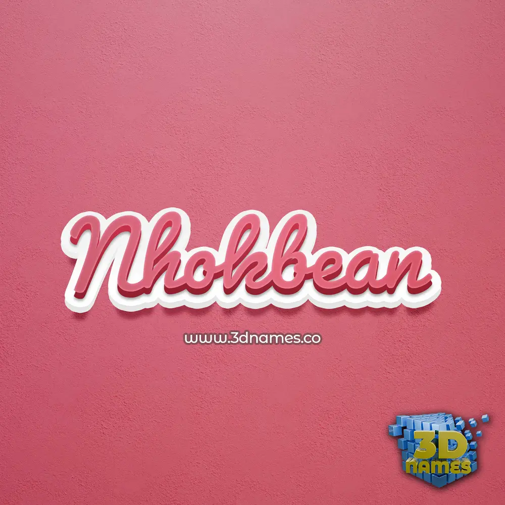 nhokbean in Red Scribble style - 3D name wallpaper