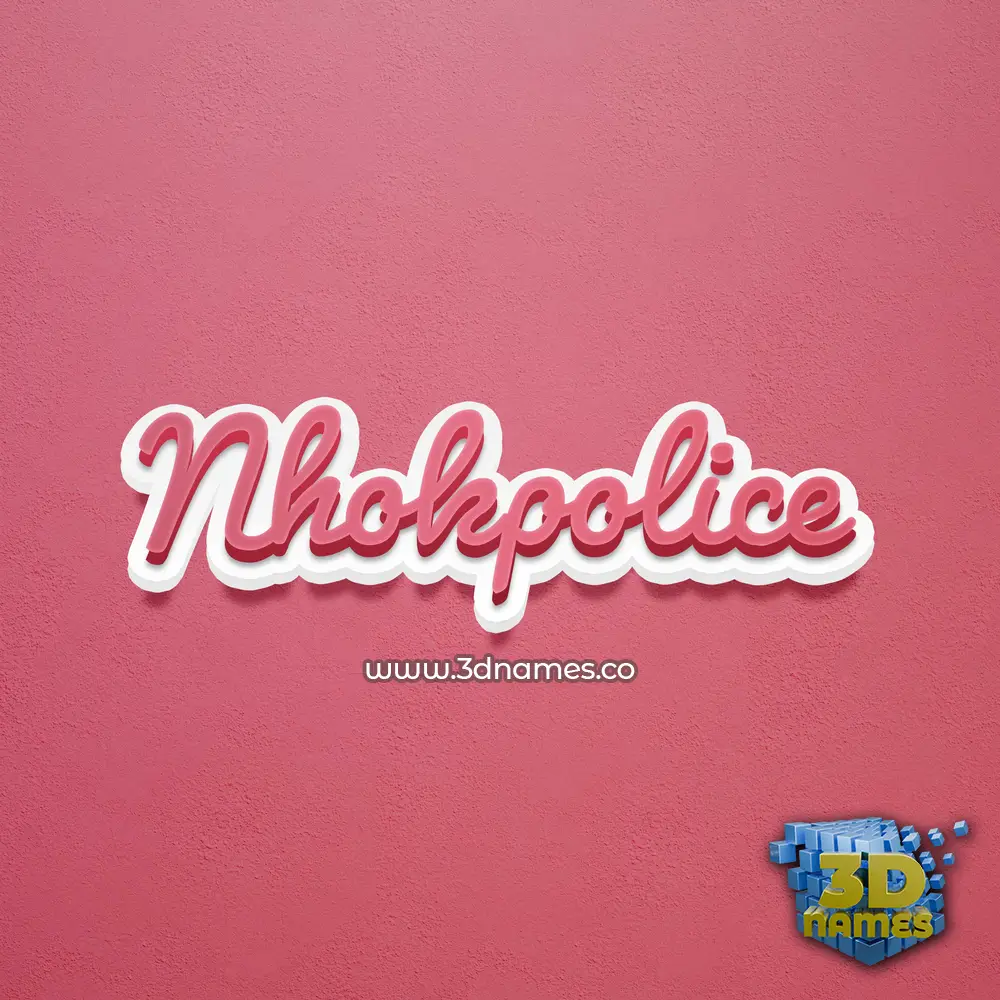 nhokpolice in Red Scribble style - 3D name wallpaper