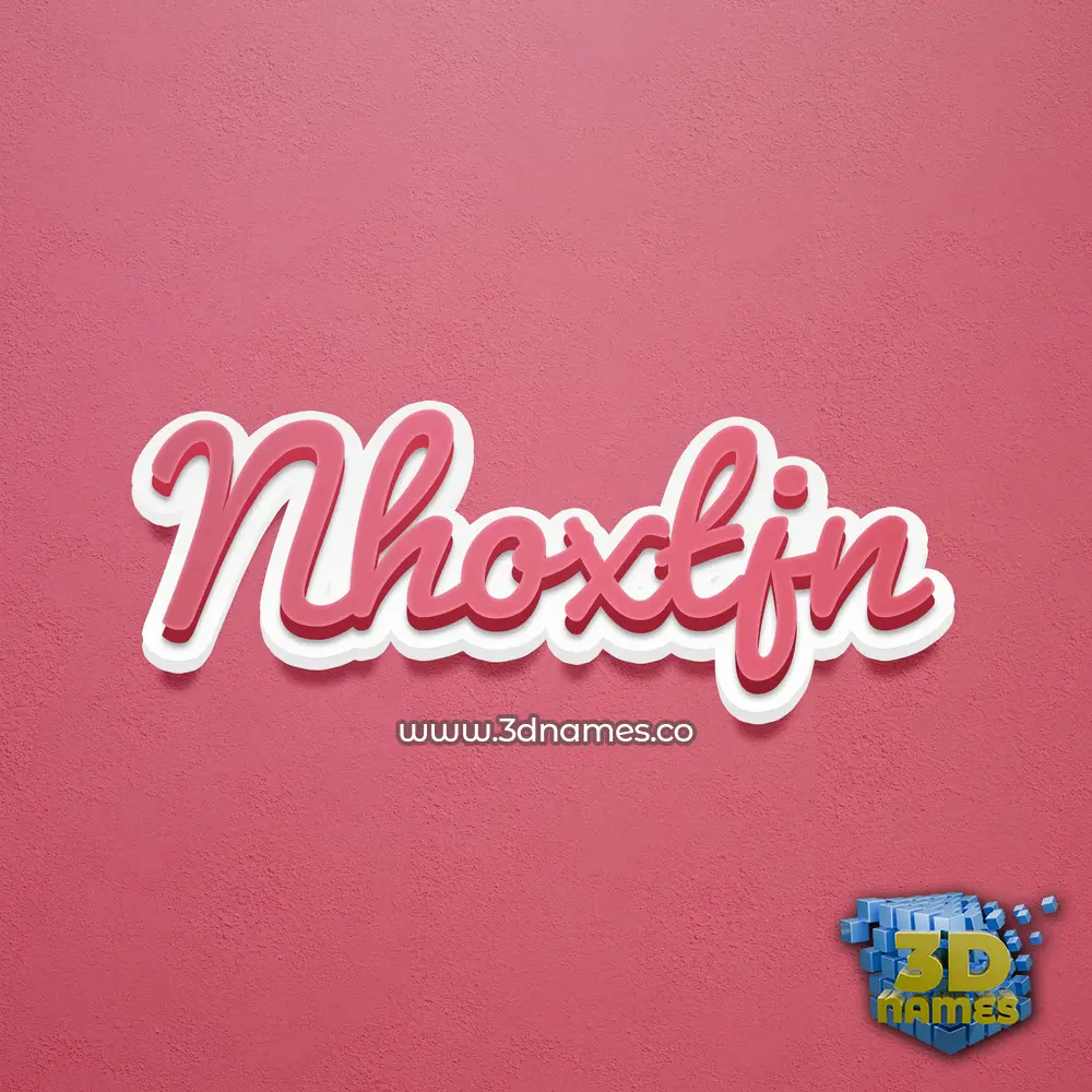 nhoxtjn in Red Scribble style - 3D name wallpaper