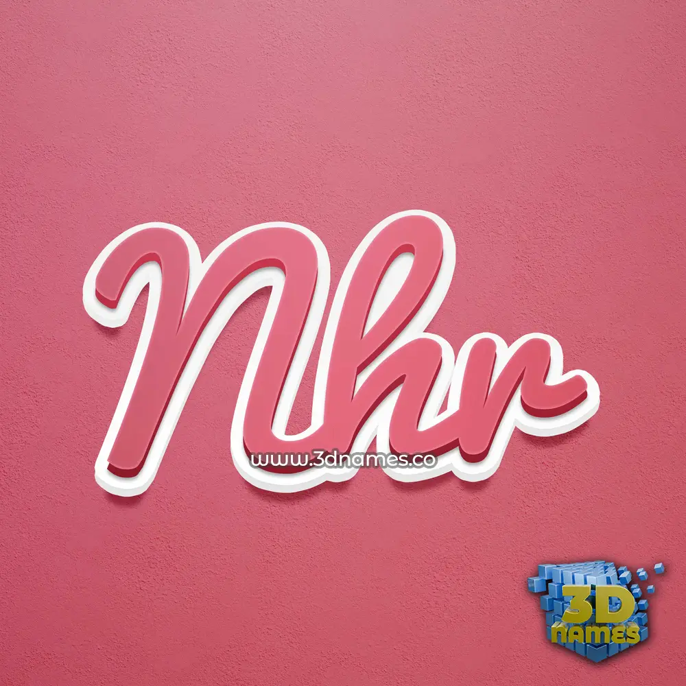 nhr in Red Scribble style - 3D name wallpaper