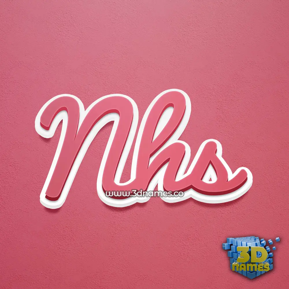 nhs in Red Scribble style - 3D name wallpaper