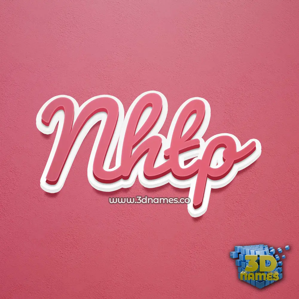 nhtp in Red Scribble style - 3D name wallpaper