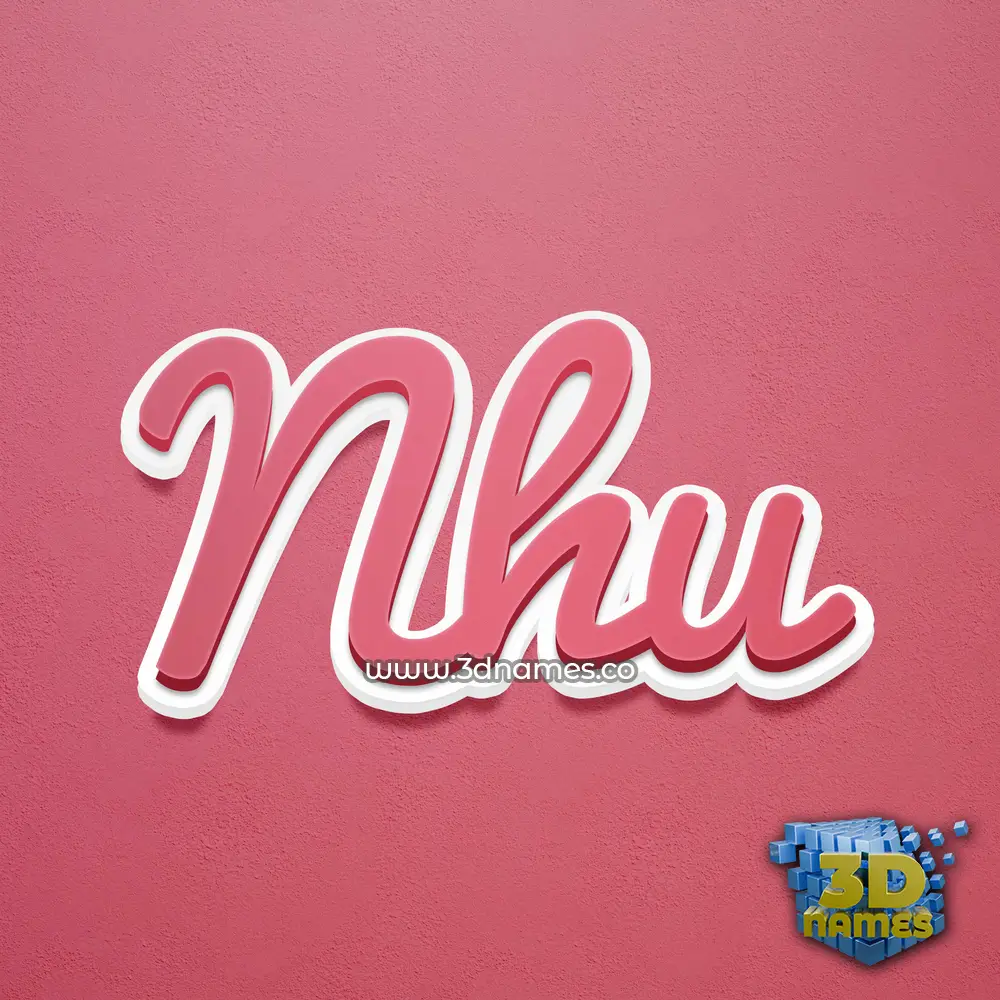 nhu in Red Scribble style - 3D name wallpaper