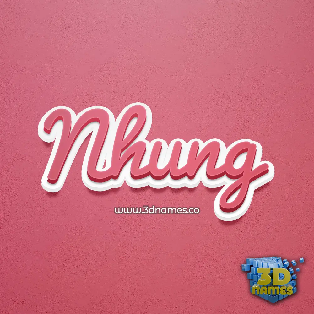nhung in Red Scribble style - 3D name wallpaper