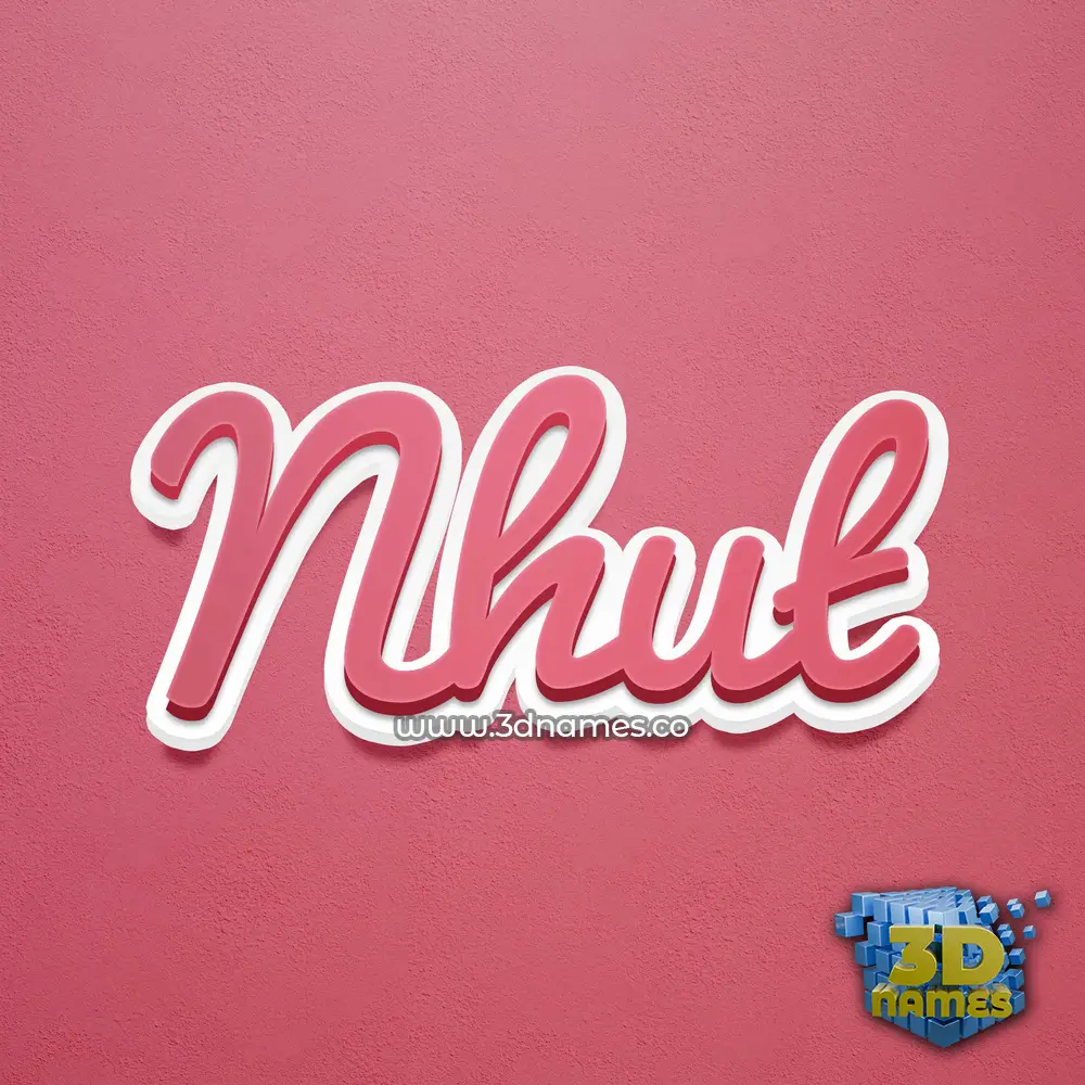 nhut in Red Scribble style - 3D name wallpaper