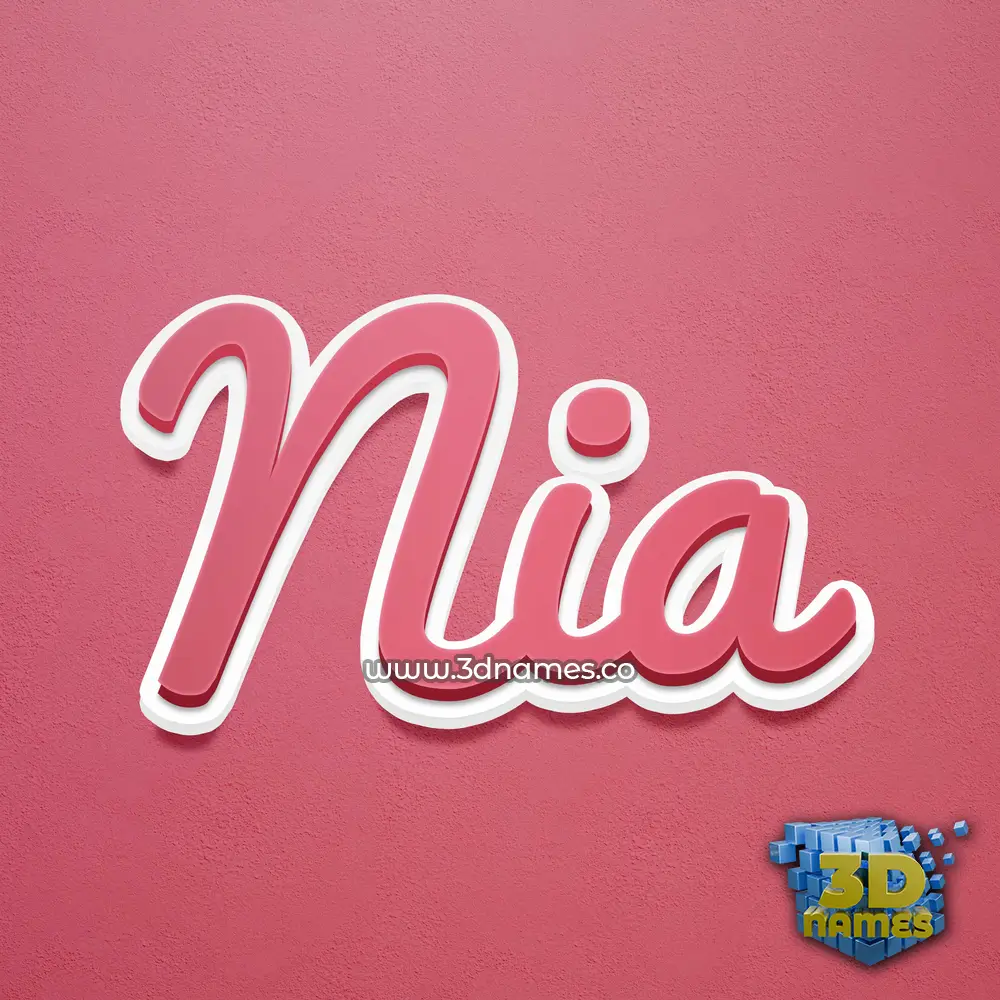 nia in Red Scribble style - 3D name wallpaper