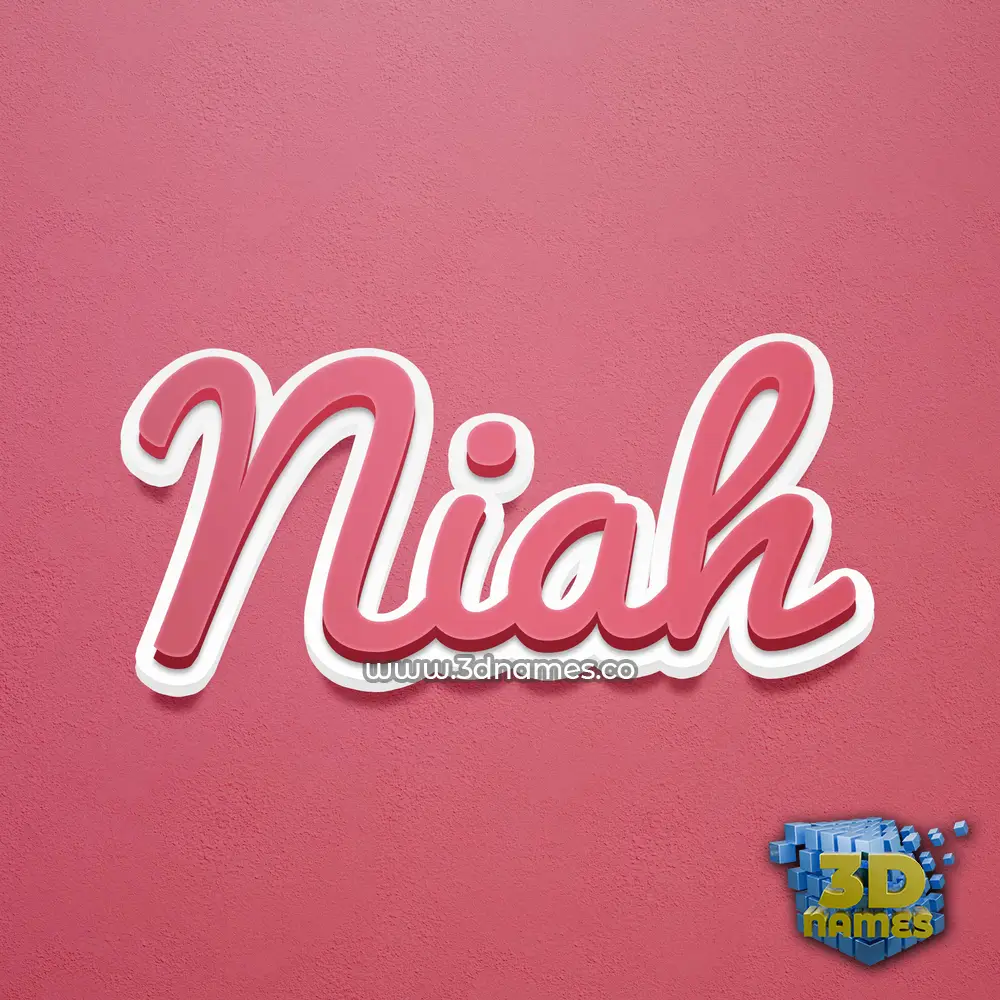 niah in Red Scribble style - 3D name wallpaper