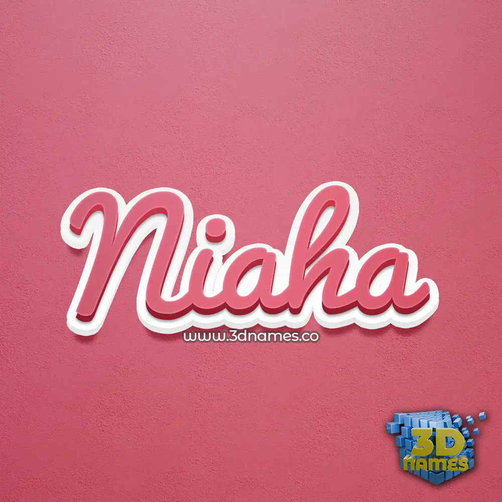 niaha in Red Scribble style - 3D name wallpaper