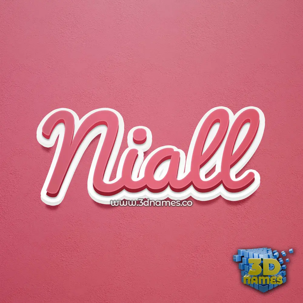 niall in Red Scribble style - 3D name wallpaper