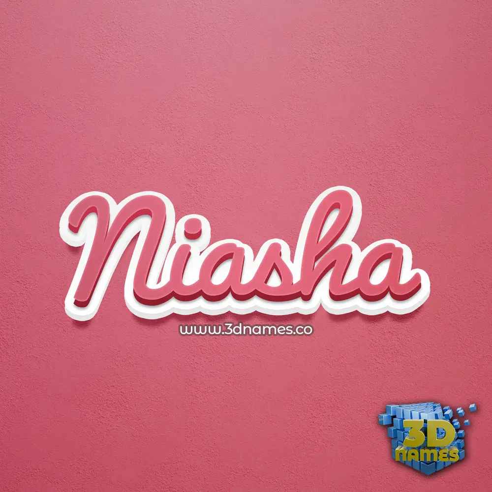niasha in Red Scribble style - 3D name wallpaper