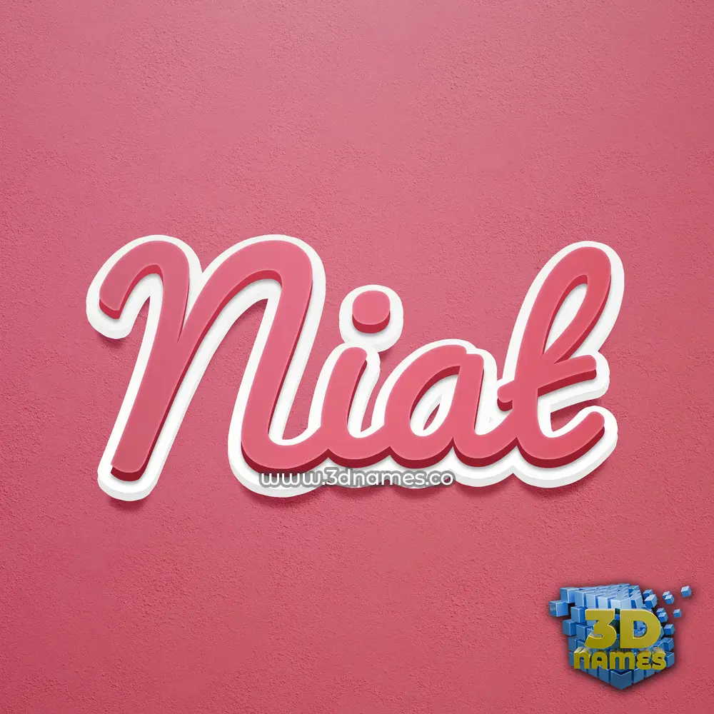 niat in Red Scribble style - 3D name wallpaper