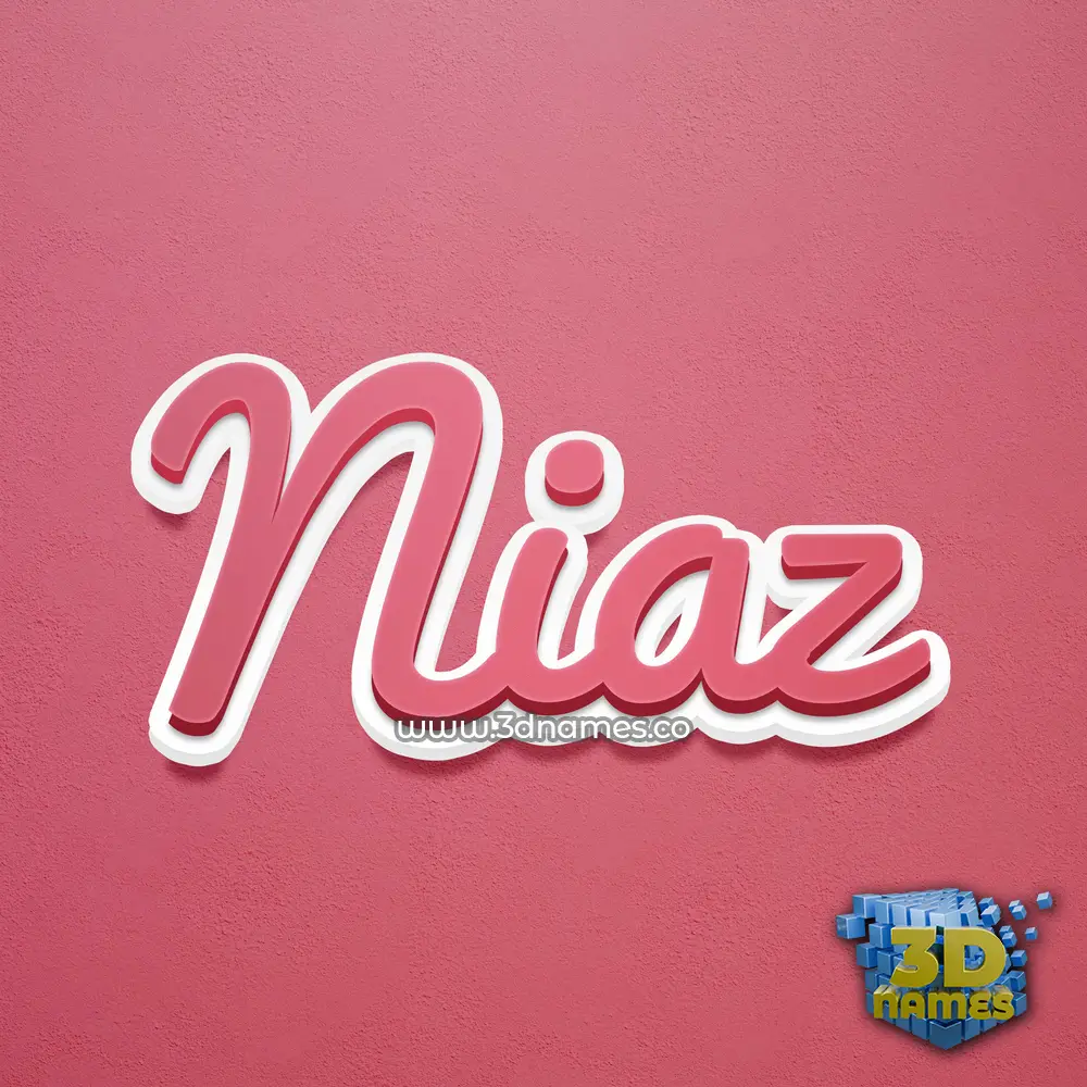 niaz in Red Scribble style - 3D name wallpaper