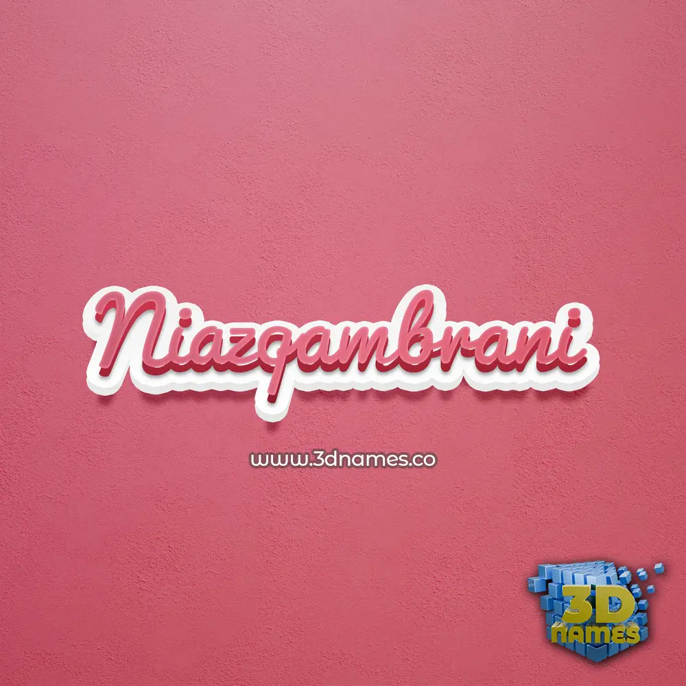 niazqambrani in Red Scribble style - 3D name wallpaper