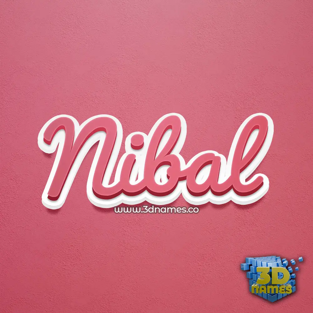 nibal in Red Scribble style - 3D name wallpaper