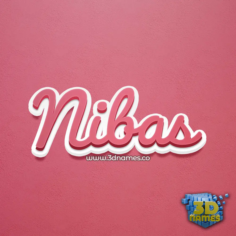 nibas in Red Scribble style - 3D name wallpaper