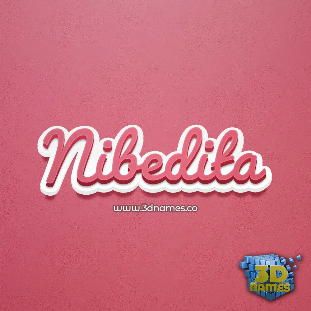 nibedita in Red Scribble style - 3D name wallpaper
