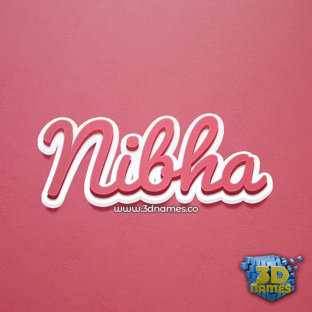 nibha in Red Scribble style - 3D name wallpaper