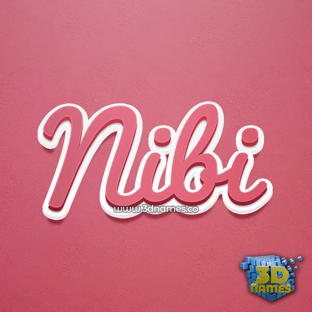 nibi in Red Scribble style - 3D name wallpaper
