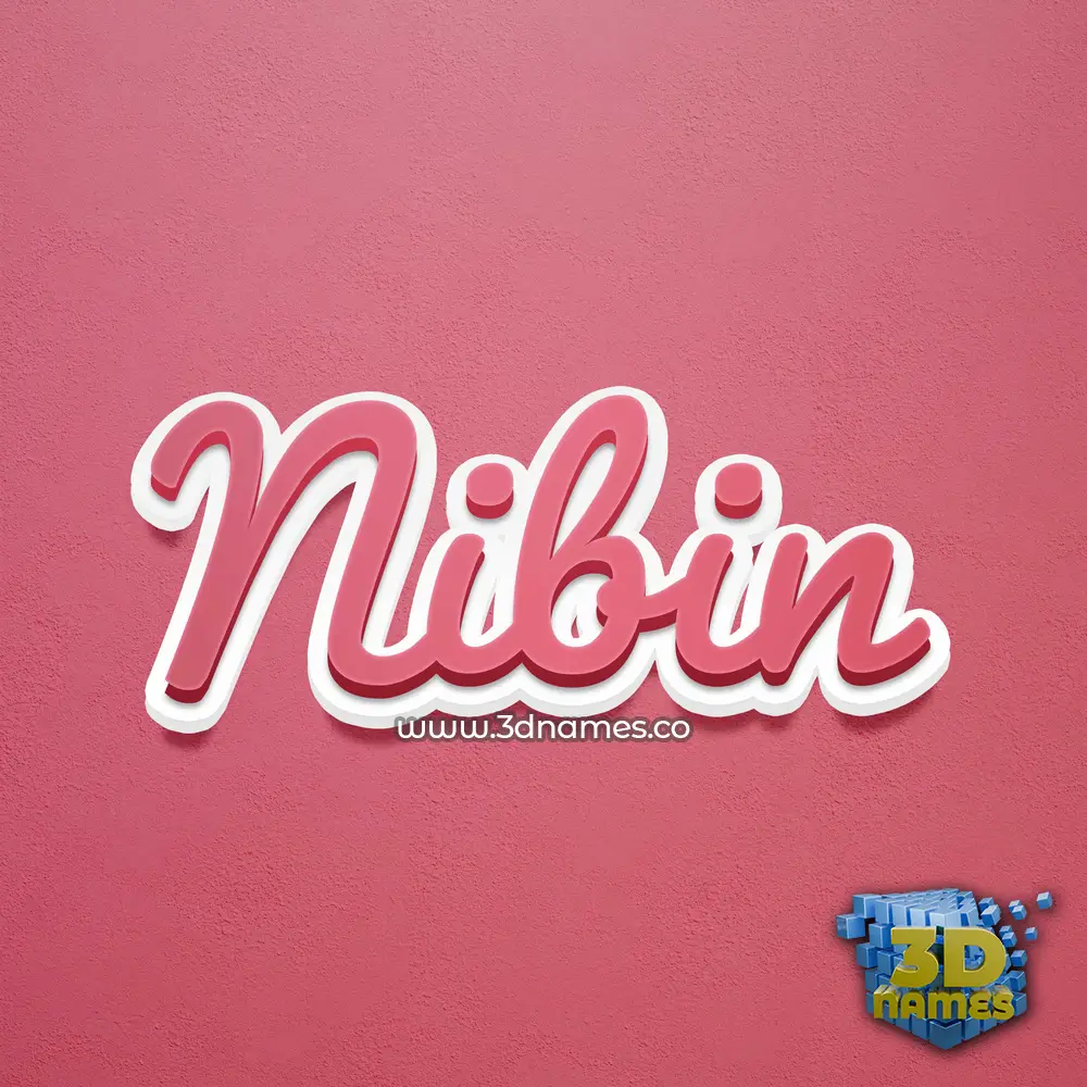 nibin in Red Scribble style - 3D name wallpaper