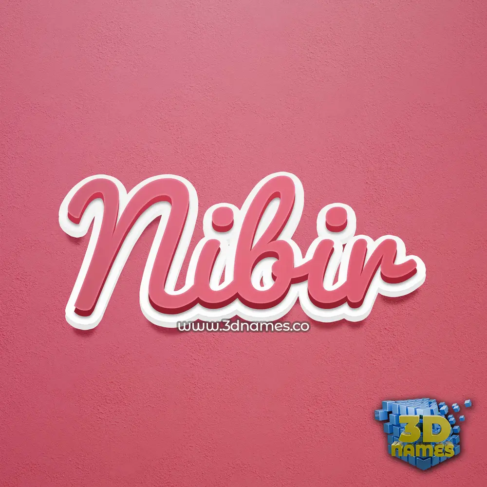 nibir in Red Scribble style - 3D name wallpaper