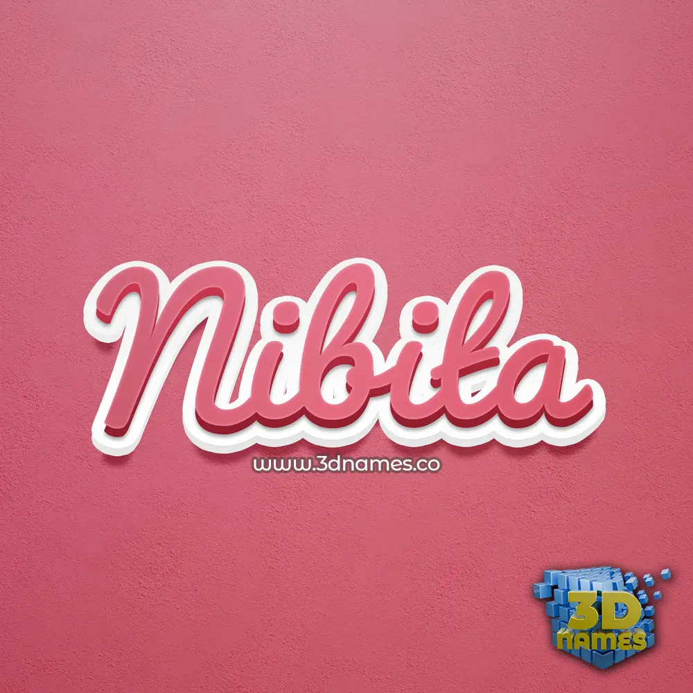 nibita in Red Scribble style - 3D name wallpaper