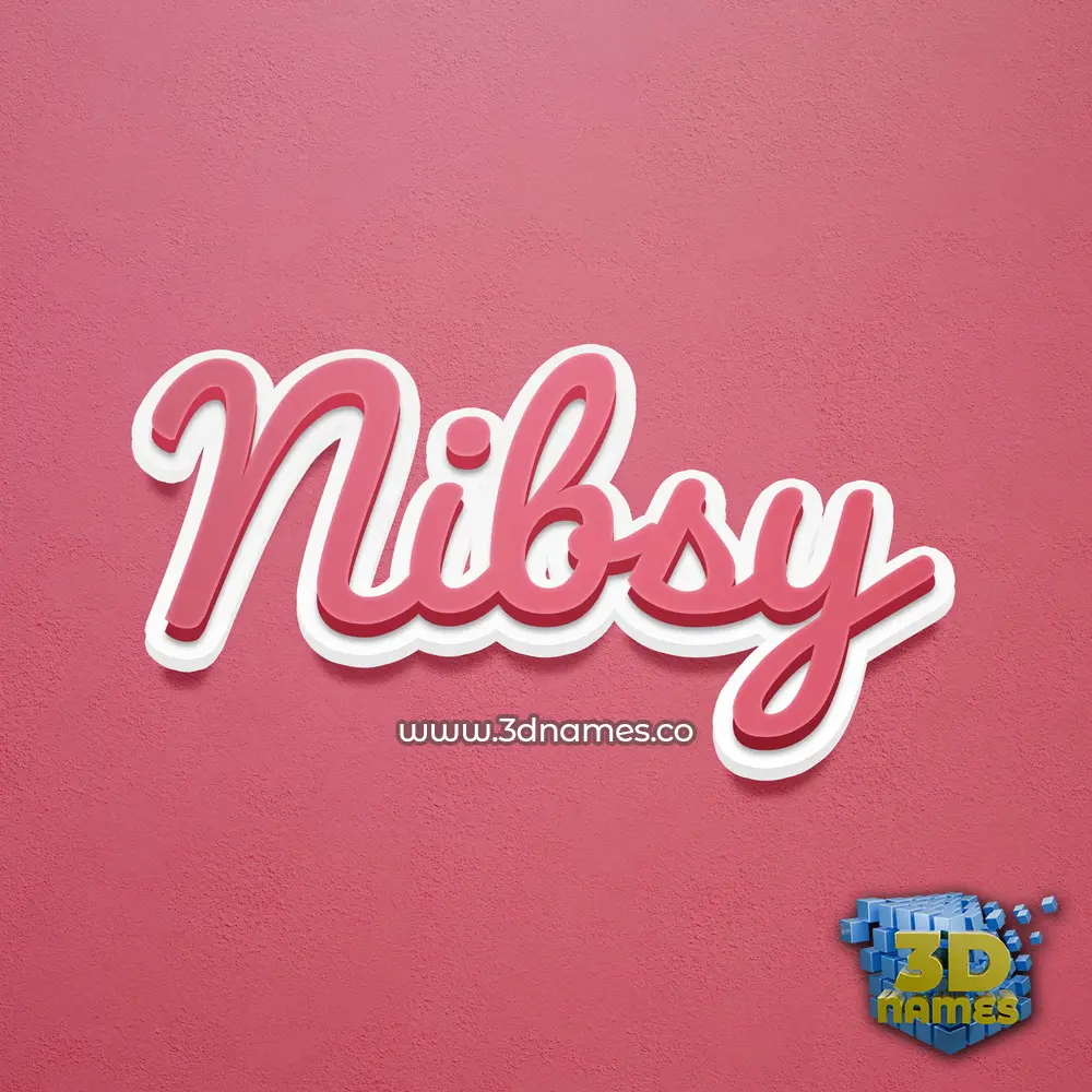 nibsy in Red Scribble style - 3D name wallpaper
