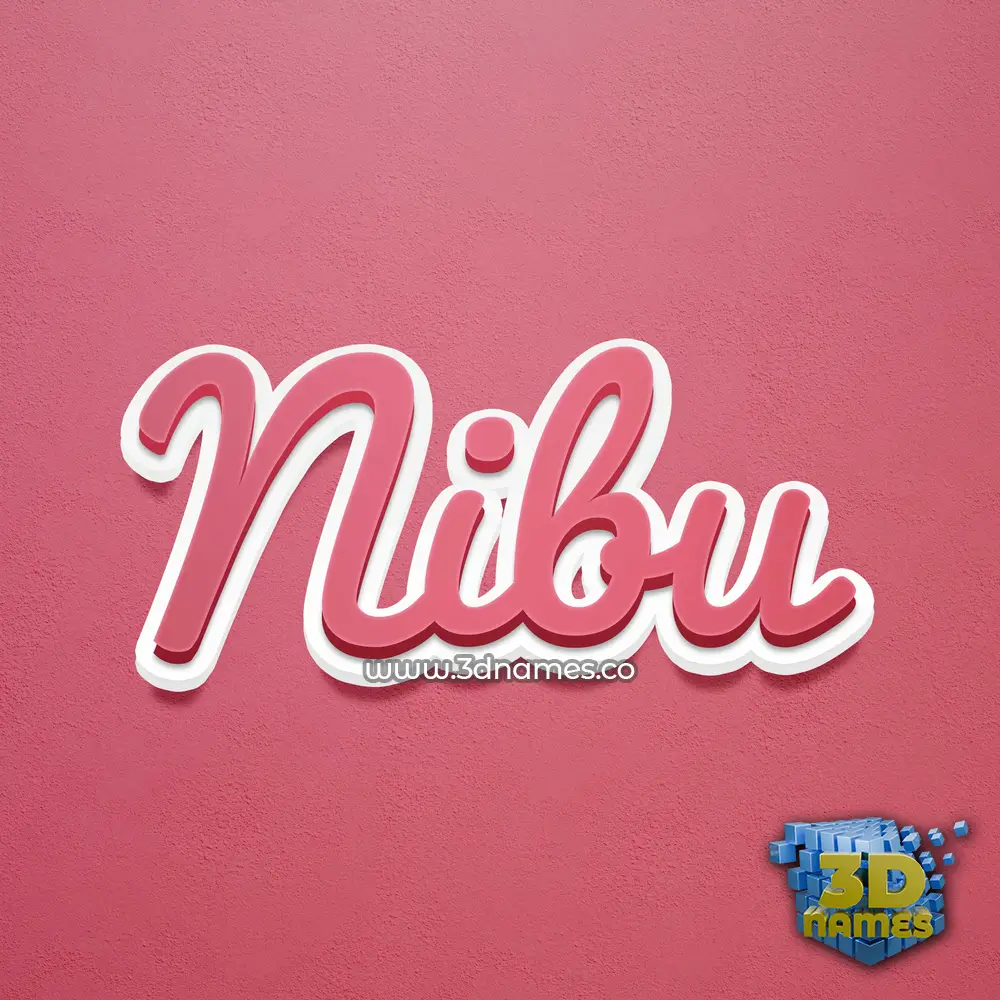 nibu in Red Scribble style - 3D name wallpaper