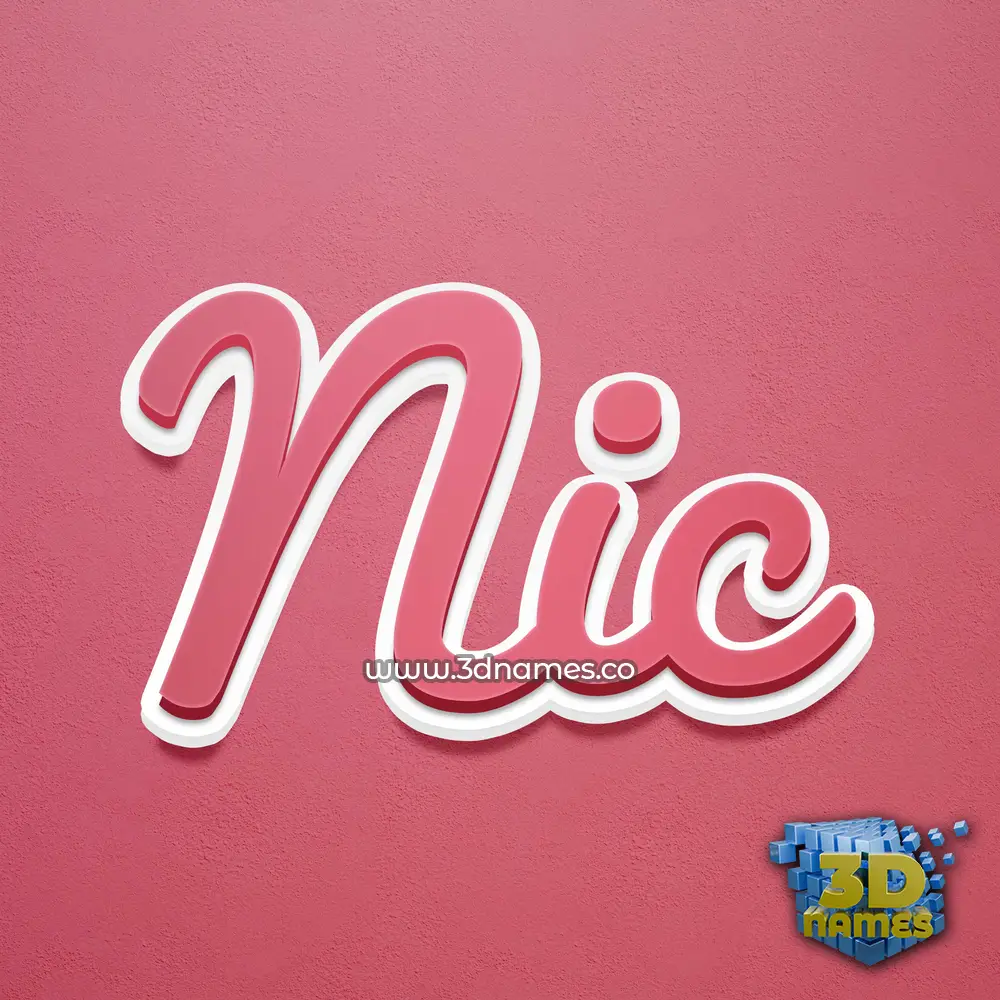 nic in Red Scribble style - 3D name wallpaper
