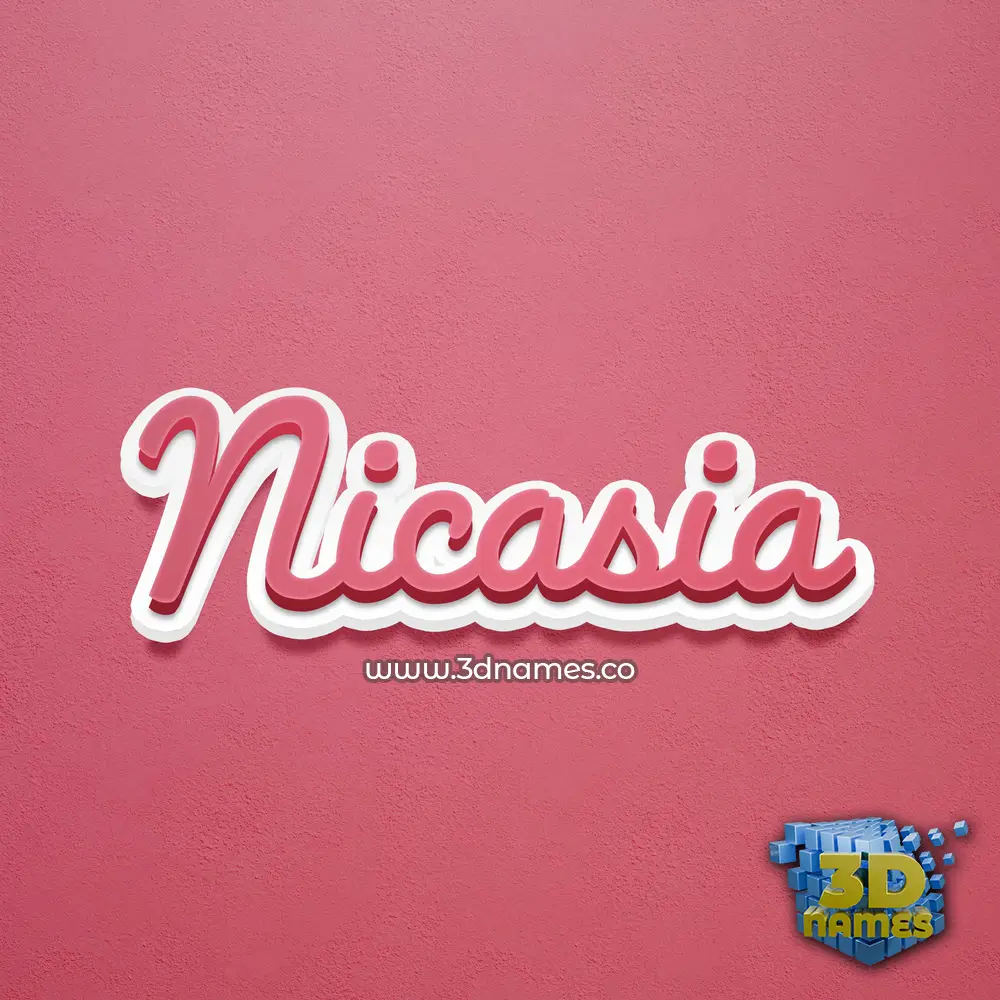 nicasia in Red Scribble style - 3D name wallpaper