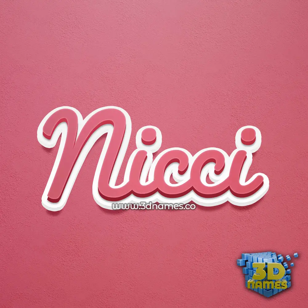 nicci in Red Scribble style - 3D name wallpaper