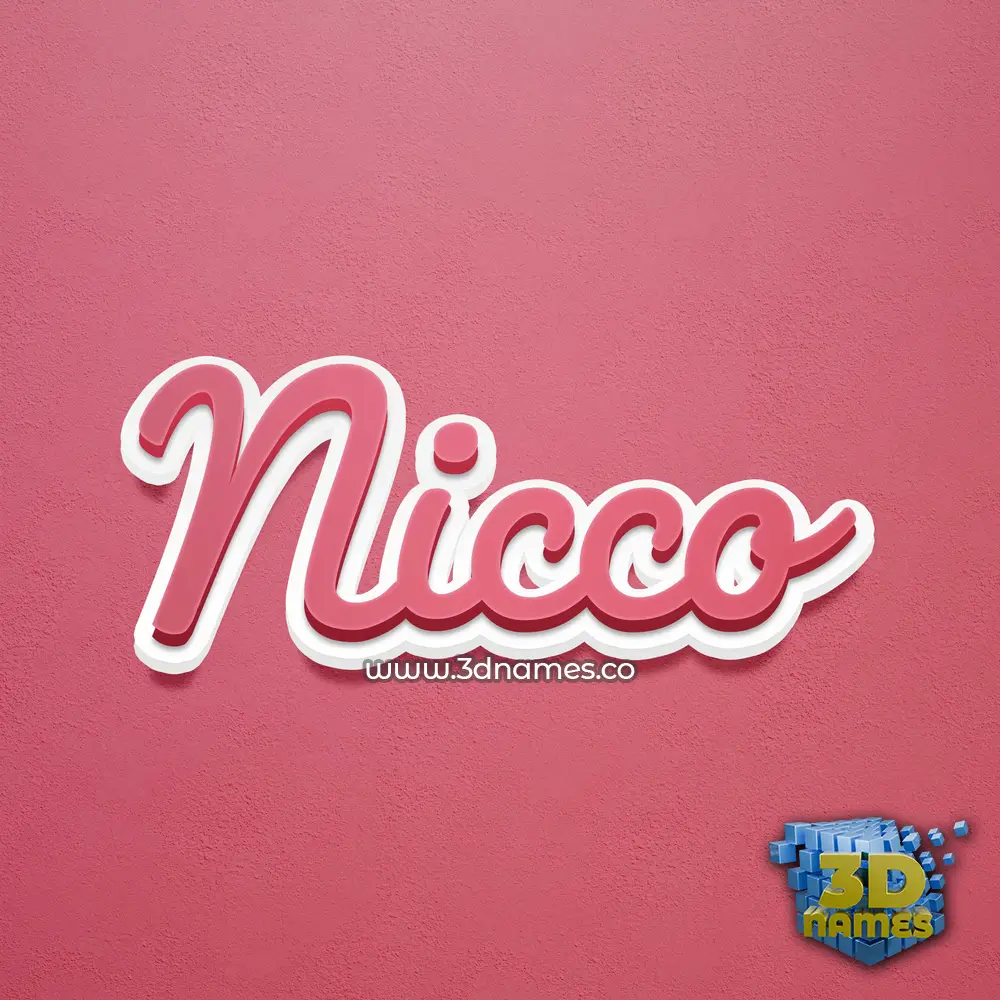 nicco in Red Scribble style - 3D name wallpaper