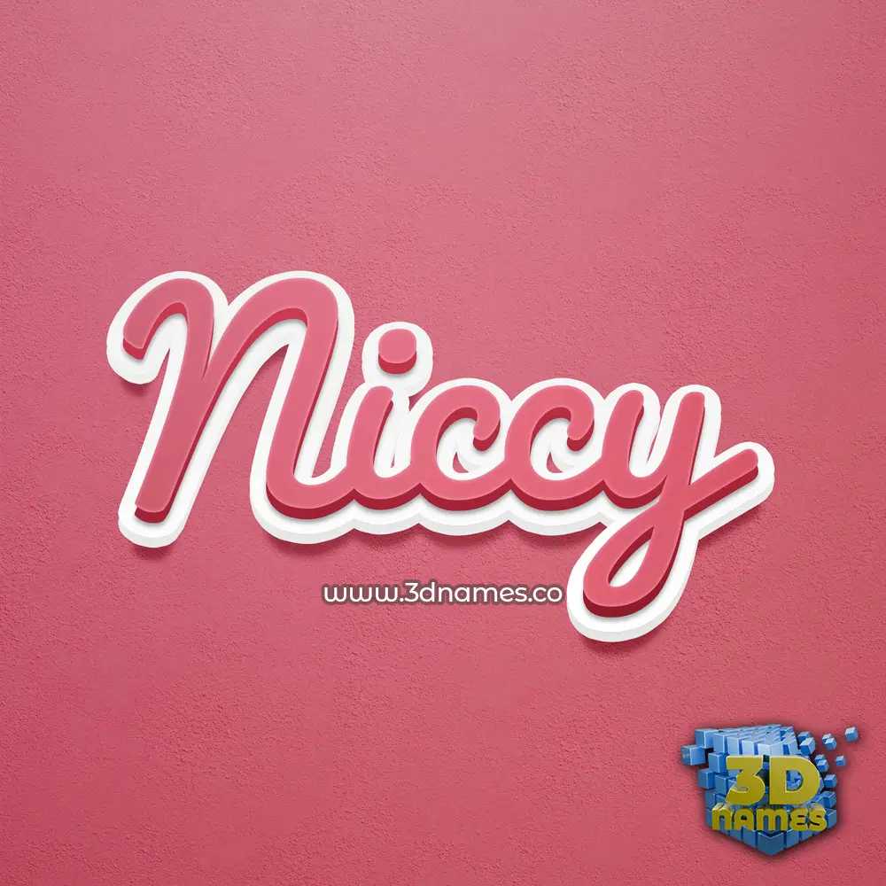 niccy in Red Scribble style - 3D name wallpaper