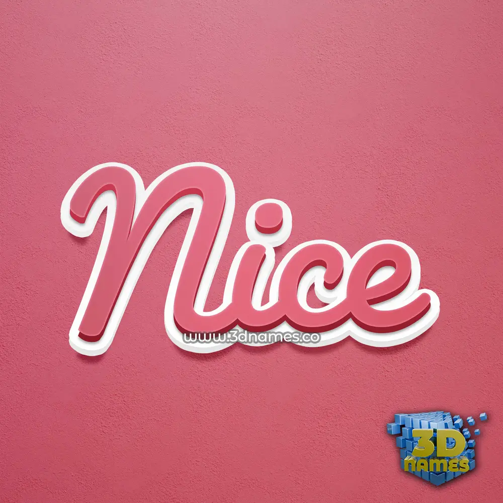 nice in Red Scribble style - 3D name wallpaper