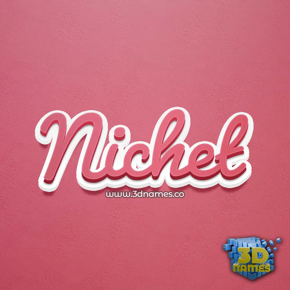 nichet in Red Scribble style - 3D name wallpaper