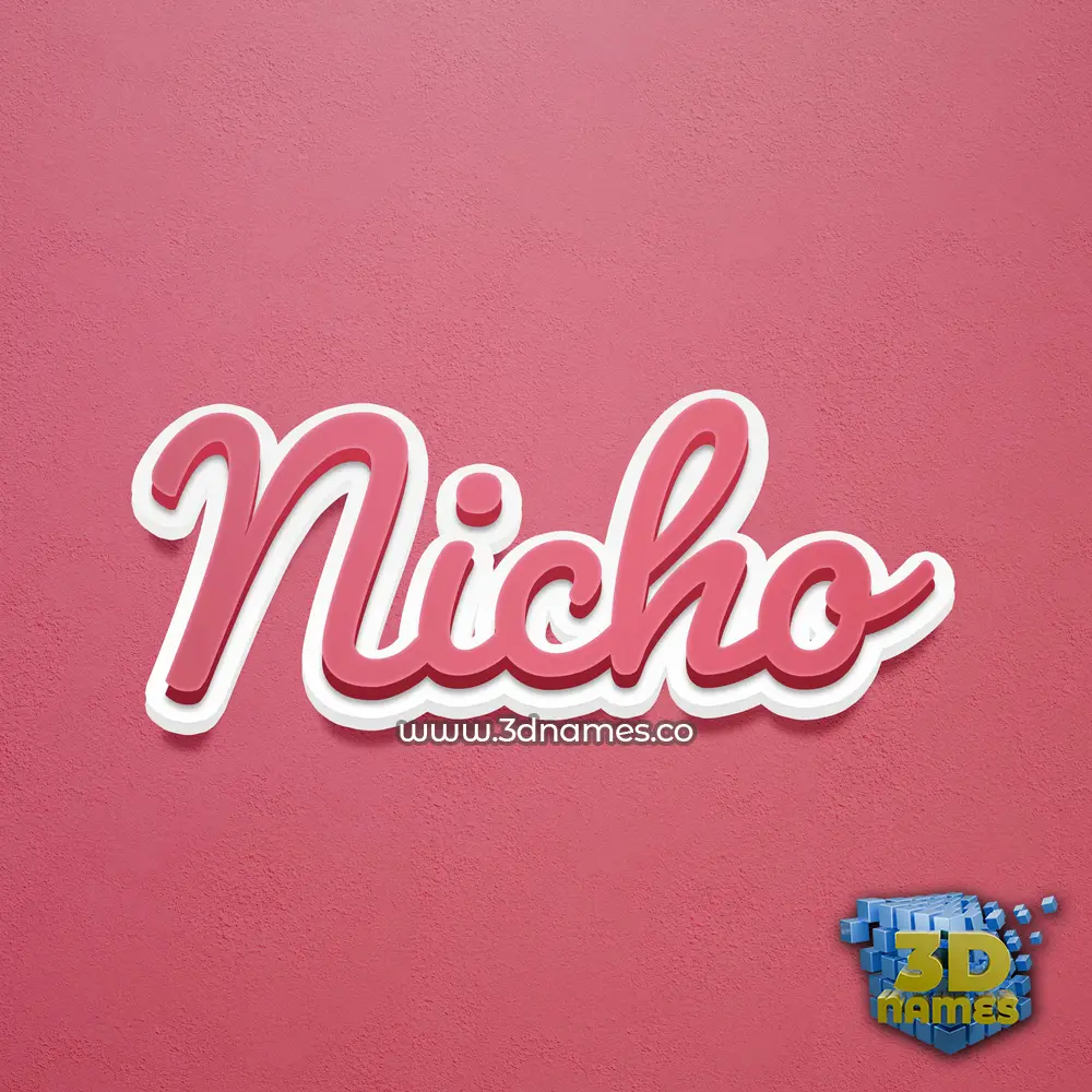 nicho in Red Scribble style - 3D name wallpaper