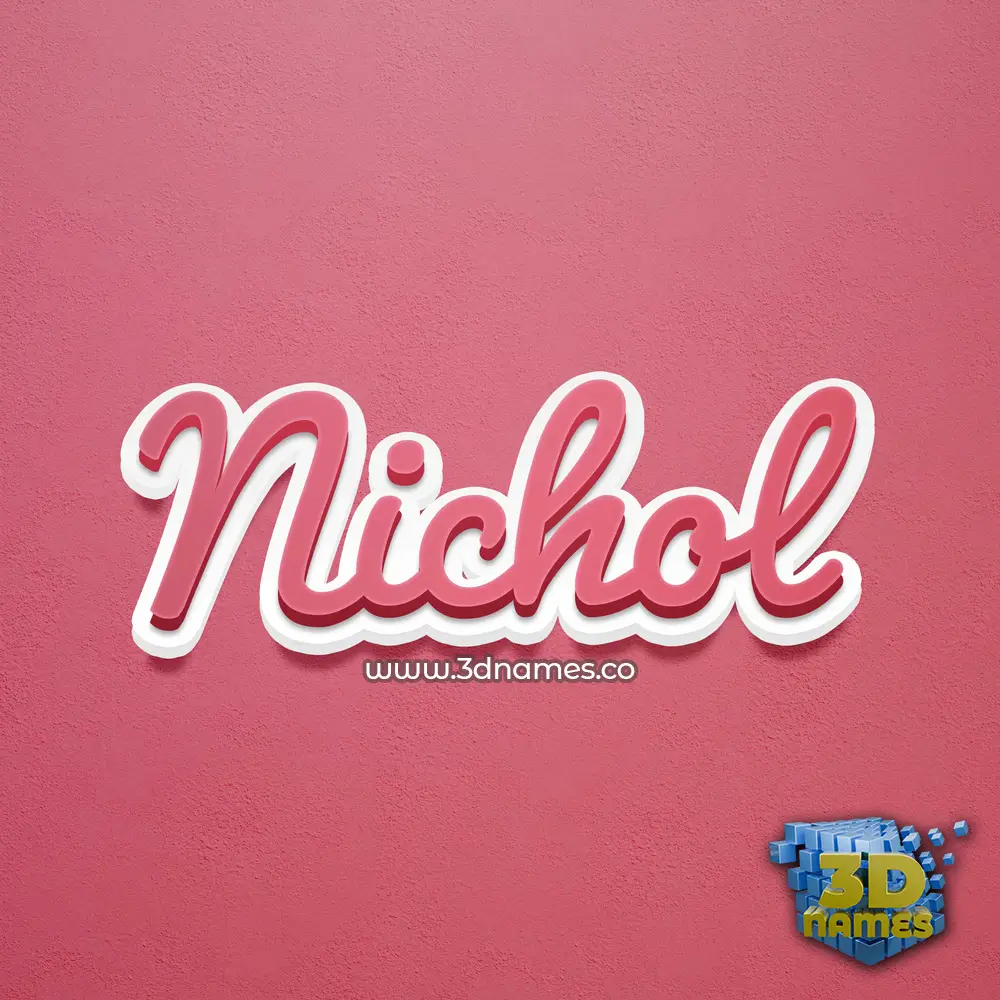 nichol in Red Scribble style - 3D name wallpaper