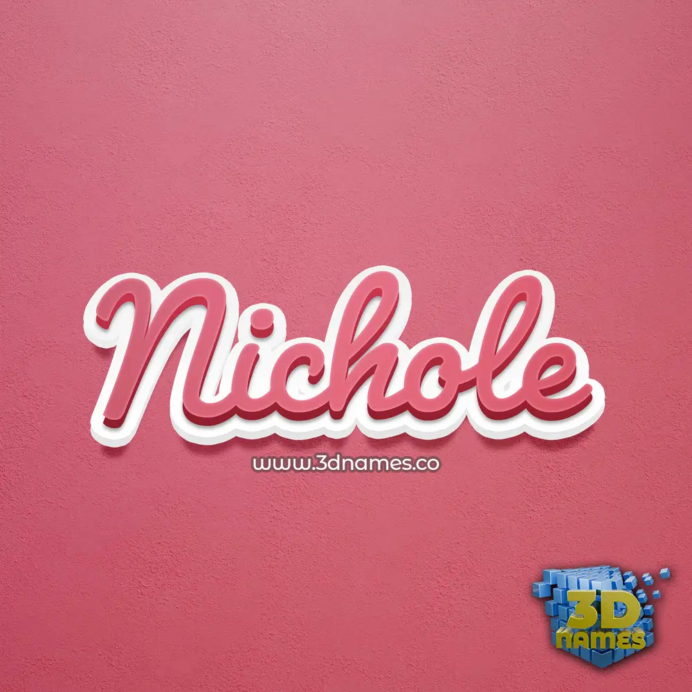 nichole in Red Scribble style - 3D name wallpaper