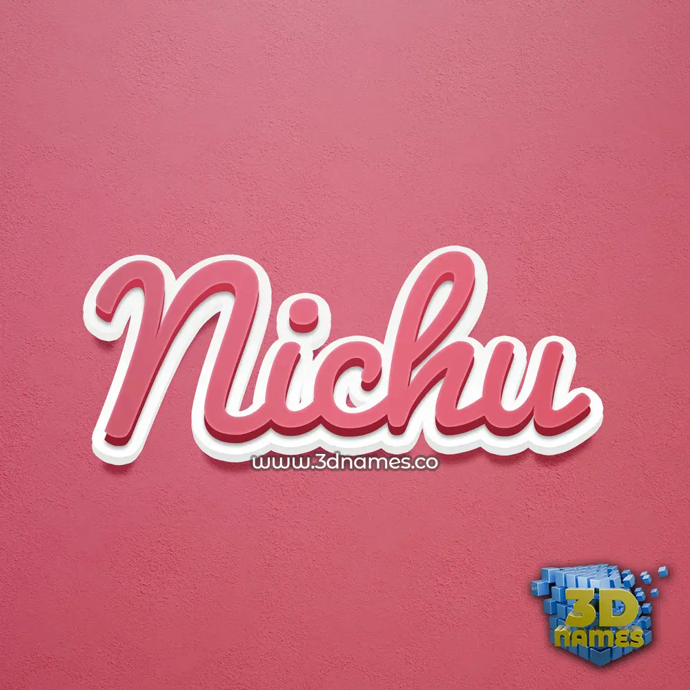 nichu in Red Scribble style - 3D name wallpaper