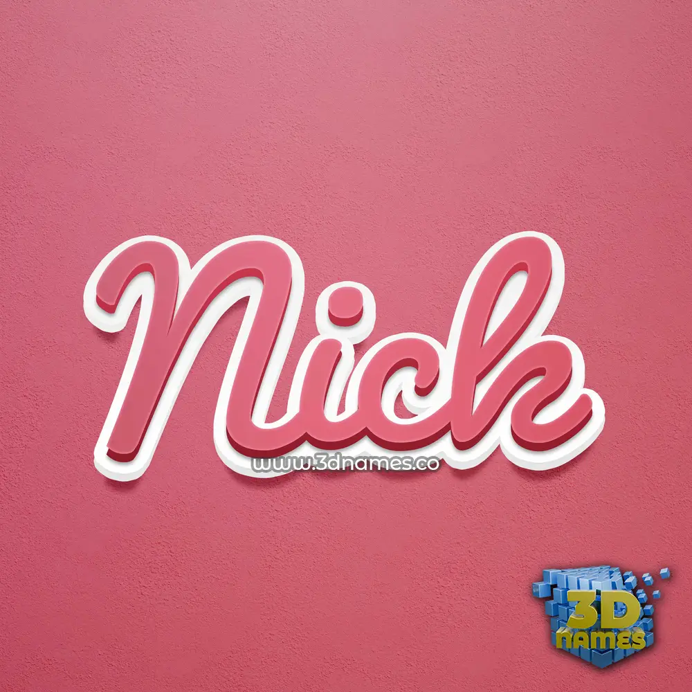 nick in Red Scribble style - 3D name wallpaper