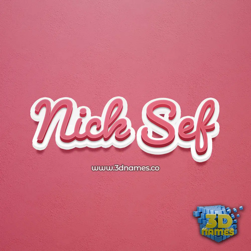 nick sef in Red Scribble style - 3D name wallpaper