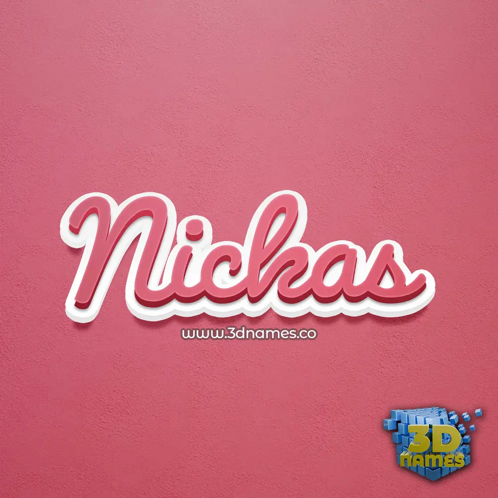 nickas in Red Scribble style - 3D name wallpaper