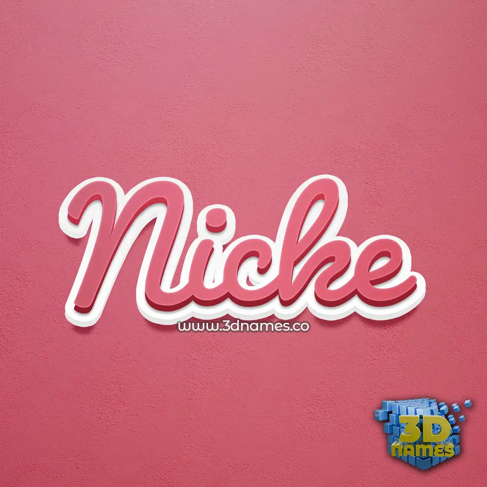 nicke in Red Scribble style - 3D name wallpaper
