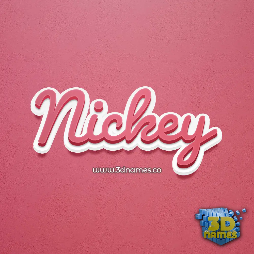 nickey in Red Scribble style - 3D name wallpaper