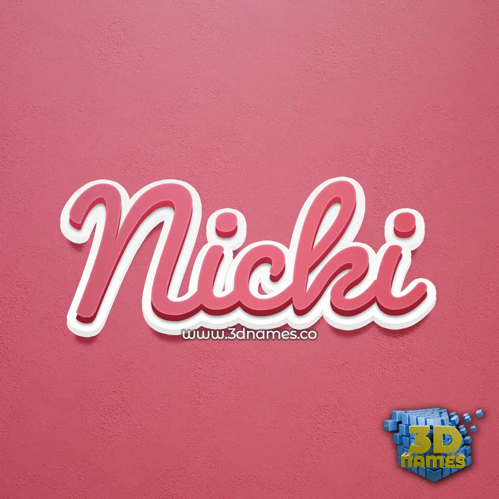 nicki in Red Scribble style - 3D name wallpaper
