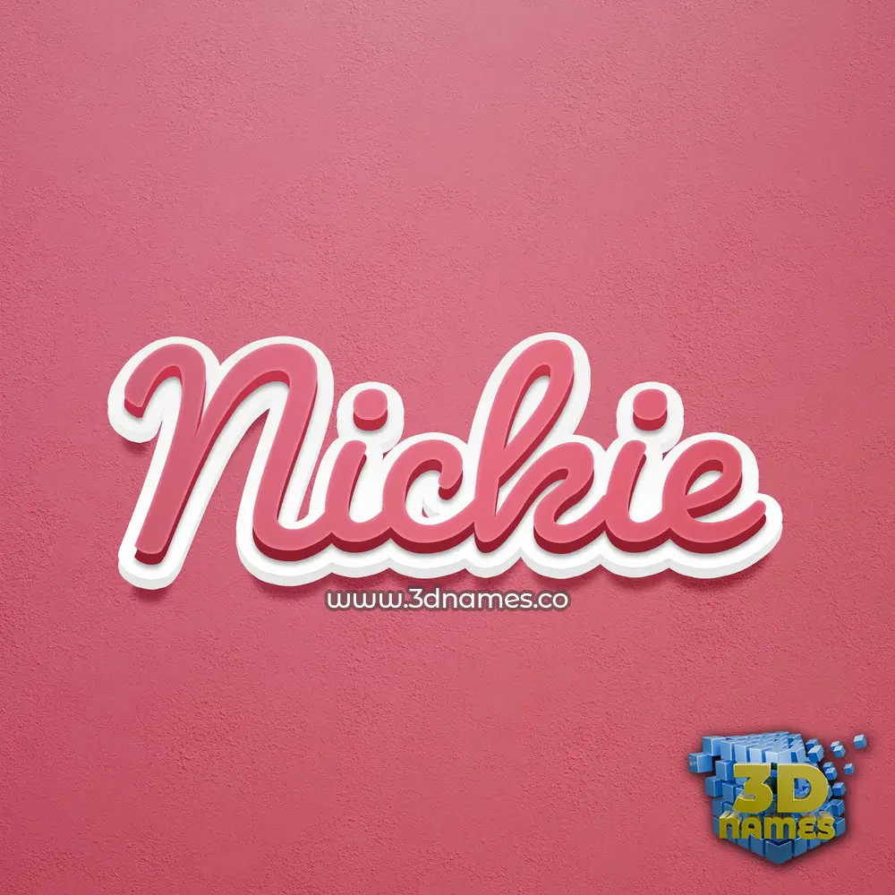 nickie in Red Scribble style - 3D name wallpaper